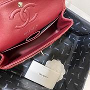 Chanel Flap Bag Red Wine Caviar Silver 23cm - 5