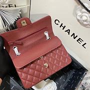 Chanel Flap Bag Red Wine Caviar Silver 23cm - 3