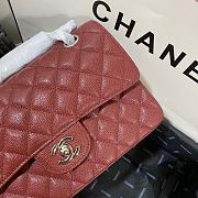 Chanel Flap Bag Red Wine Caviar Silver 23cm - 2