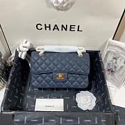 Chanel Flap Bag Navy Blue Caviar Gold 23cm - 1