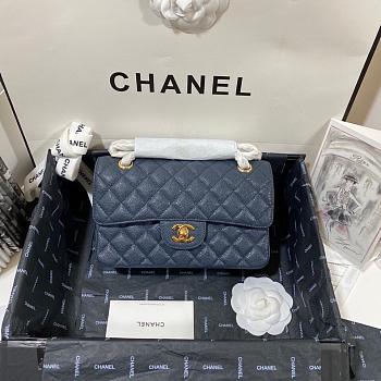 Chanel Flap Bag Navy Blue Caviar Gold 23cm