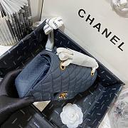 Chanel Flap Bag Navy Blue Caviar Gold 23cm - 5