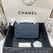 Chanel Flap Bag Navy Blue Caviar Silver 23cm - 5