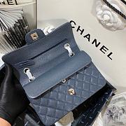 Chanel Flap Bag Navy Blue Caviar Silver 23cm - 3