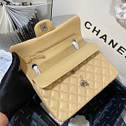 Chanel Flap Bag Beige Lambskin Silver 23cm - 6