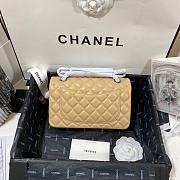 Chanel Flap Bag Beige Lambskin Silver 23cm - 3