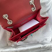 Chanel Flap Bag Messenger Suede Red 19cm - 2