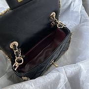 Chanel Chain Around Flap Bag Crumpled Black 19x12x7.5cm - 5