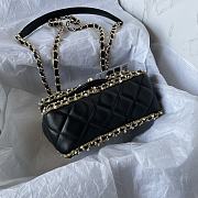 Chanel Chain Around Flap Bag Crumpled Black 19x12x7.5cm - 3