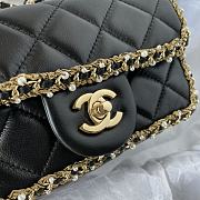 Chanel Chain Around Flap Bag Crumpled Black 19x12x7.5cm - 2