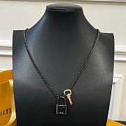 Louis Vuitton LV Padlock Pendant Necklace Silver - 2