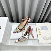 Dior J'adior Slingback Pumps Cotton White Multicolor 10cm - 1