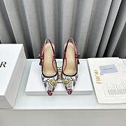 Dior J'adior Slingback Pumps Cotton White Multicolor 10cm - 3