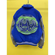 Louis Vuitton LV Varsity Leather Blouson With Numerous Embroidered Signatures Blue - 2