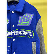 Louis Vuitton LV Varsity Leather Blouson With Numerous Embroidered Signatures Blue - 3