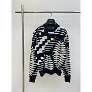 Louis Vuitton Sheepwool Pullover Sweater Black And White - 1