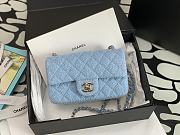 Chanel Small Flap Bag Blue 20cm - 1