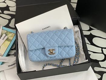 Chanel Small Flap Bag Blue 20cm