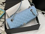 Chanel Medium Flap Bag Blue 25cm - 4