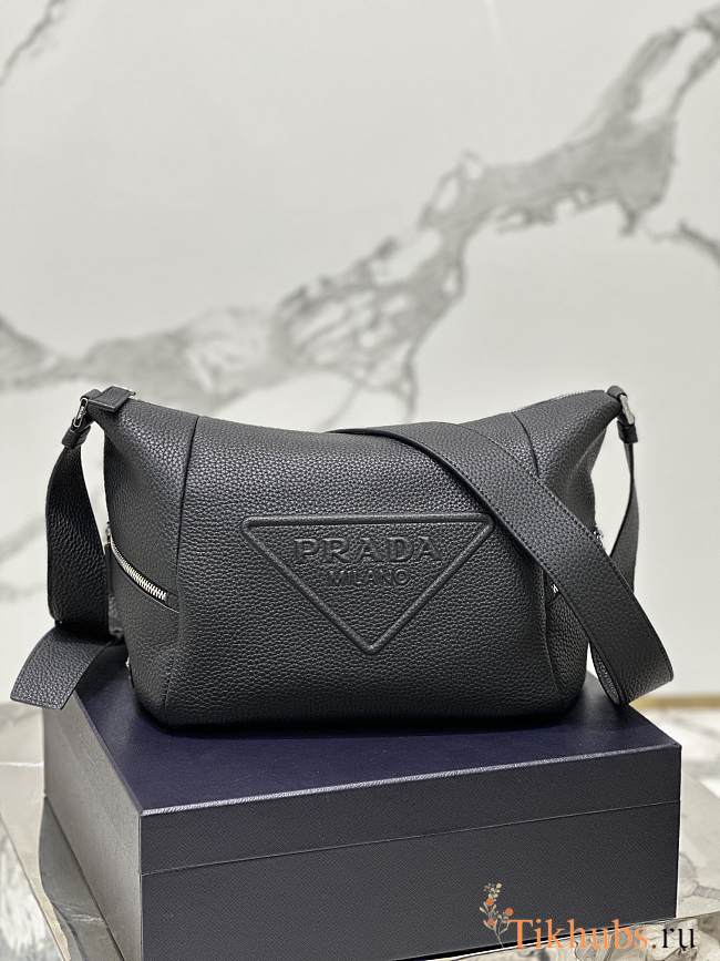 Prada Leather Bag With Shoulder Strap Black 26x23x11cm - 1