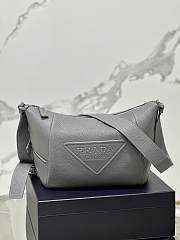 Prada Leather Bag With Shoulder Strap Grey 26x23x11cm - 1