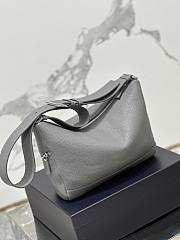 Prada Leather Bag With Shoulder Strap Grey 26x23x11cm - 4