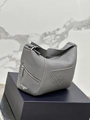 Prada Leather Bag With Shoulder Strap Grey 26x23x11cm - 5