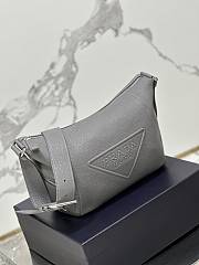 Prada Leather Bag With Shoulder Strap Grey 26x23x11cm - 2