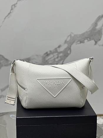 Prada Leather Bag With Shoulder Strap White 26x23x11cm