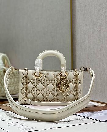 Dior Medium Lady D-joy Lucky Star White 26x6x14cm