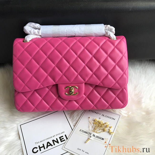 Chanel Bag Jumbo Double Flap Quilted Hot Pink Fuchsia 30cm - 1