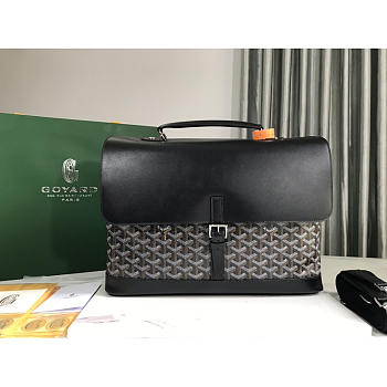 Goyard Citadin Messenger Briefcase Coated Canvas Black 38x26x8cm