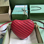 Gucci Interlocking G Mini Heart Shoulder Bag Red 20x17.5x6.5cm - 3