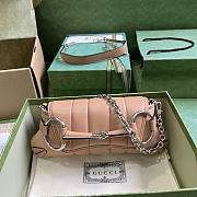 Gucci Horsebit Chain Small Shoulder Bag Rose Beige 27x11.5x5cm - 1