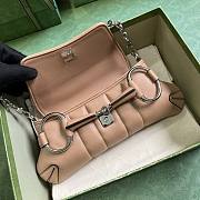 Gucci Horsebit Chain Small Shoulder Bag Rose Beige 27x11.5x5cm - 2