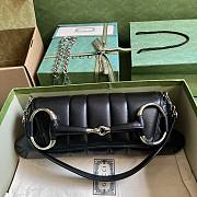 Gucci Horsebit Chain Medium Shoulder Bag Black 38x15x16cm - 1