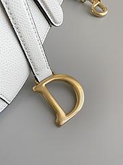 Dior Mini Saddle White With Strap Gold 19cm - 2