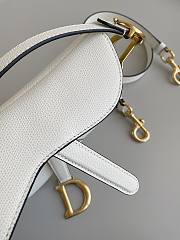 Dior Mini Saddle White With Strap Gold 19cm - 4