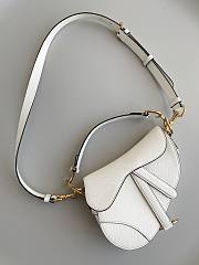 Dior Mini Saddle White With Strap Gold 19cm - 5