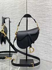 Dior Mini Saddle Black With Strap Gold 19cm - 1