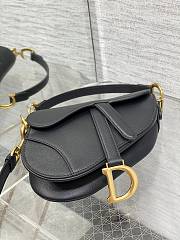 Dior Mini Saddle Black With Strap Gold 19cm - 3