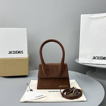 Jacquemus Le Chiquito Moyen Velvet Brown Bag 18x13.5cm