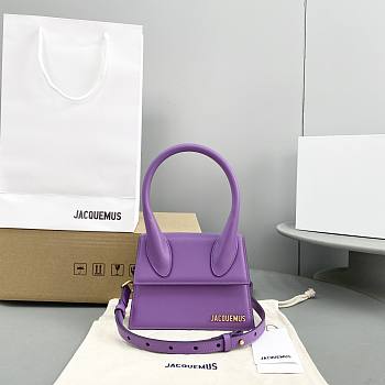 Jacquemus Le Chiquito Moyen Velvet Purple Bag 18x13.5cm