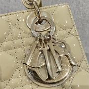 Dior Small Lady Patent Beige Gold 20cm - 3