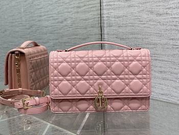 Dior Miss Dior Top Handle Bag Pink Cannage Lambskin 24 x 14 x 7.5 cm