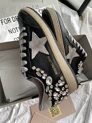 Golden Goose Ballstar Crystal Leather Low-Top Black Sneakers - 5