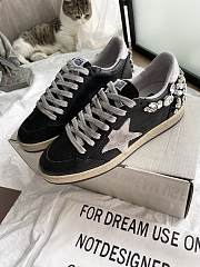 Golden Goose Ballstar Crystal Leather Low-Top Black Sneakers - 4