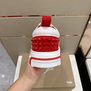 Christian Louboutin Astroloubi White/Red Leather Sneakers - 4