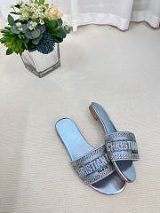 Dior Dway Slide Blue Cotton Metallic - 2