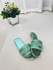 Dior Dway Slide Green Cotton Metallic - 5